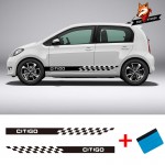 Vinyl Car Styling Side Stripes Skirt Sticker Car Accessaries Vehicle Auto Decals Wraps Body Graphics for Skoda CITIGO